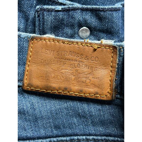 Levi's Women's Tilted Straight 523 Distressed Dark Wash Denim Jeans 4 27 - Picture 11 of 11